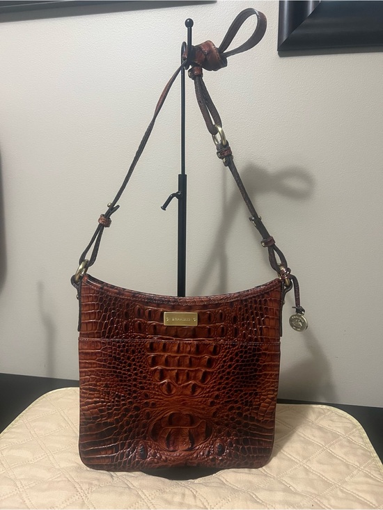 Brahmin Handbags - Brahmin Katie Pecan Melbourne Croc-Embossed Leather Crossbody Bag